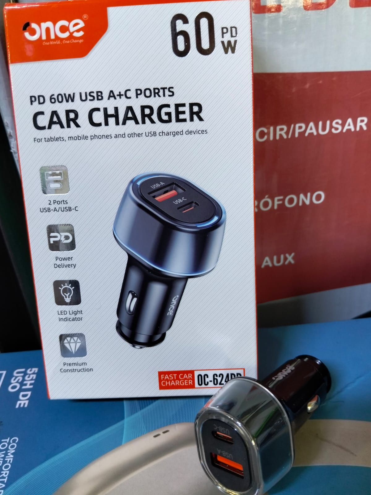 Cigarrera para carro 60W Cod:1594 driver :01