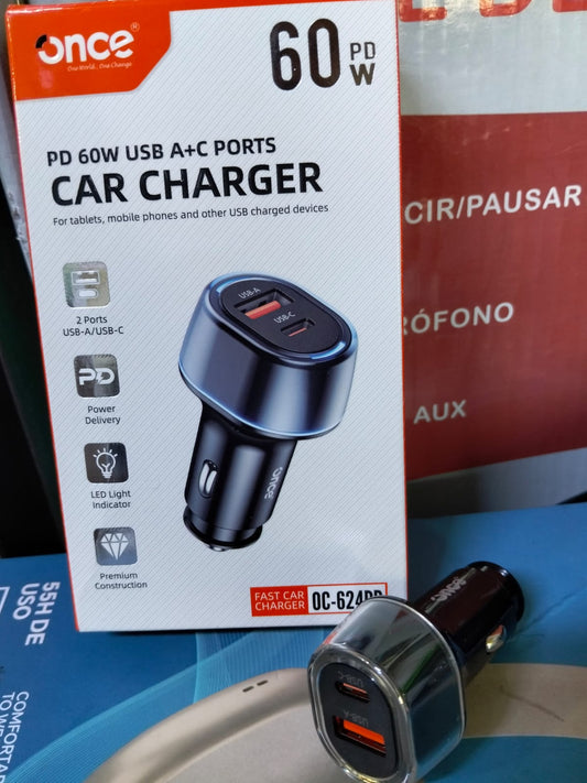 Cigarrera para carro 60W Cod:1594 driver :01