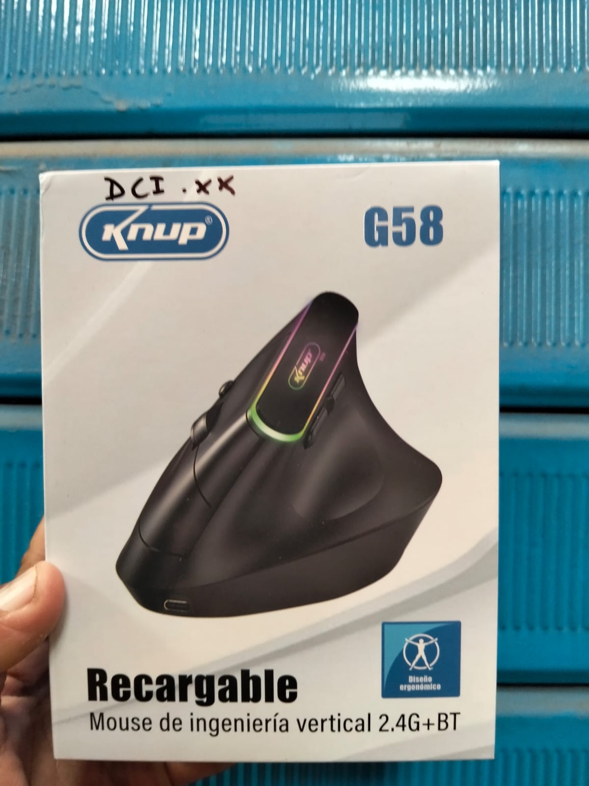 MOUSE INALAMBRICO VERTICAL RECARGABLE cod:1504 driver:01