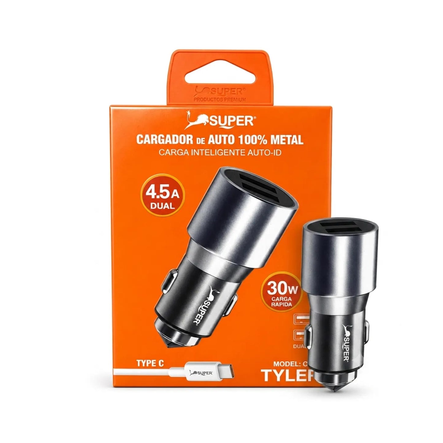 cigarrera cargador para celular carro 30W Cod:1300 driver:01
