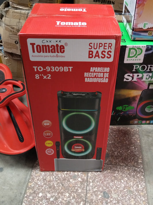 Parlante Bluetooth tomate con microfono inalambrico+ control remoto 8" Cod:1472 driver :01, 02