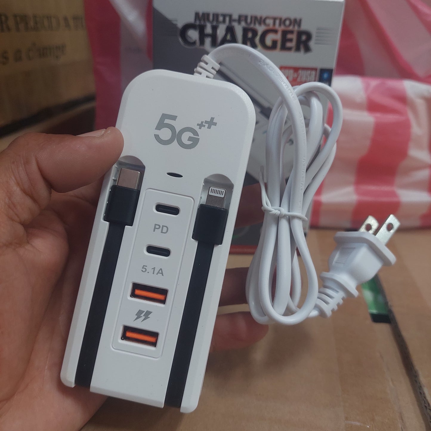 Cargador tipo C 66w  multipuertos Cod:6042 driver:01