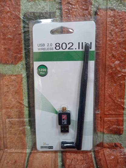 Antena Receptor Inalámbrico de wifi Usb Mbps Usb 2.0 1200 mbps Cod:1336 driver :01