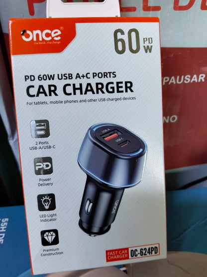 Cigarrera para carro 60W Cod:1594 driver :01