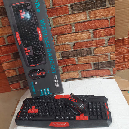 Teclado  Inalambric para Juegos + Mouse  Inalambrico  Negro Cod:3330 Driver :03