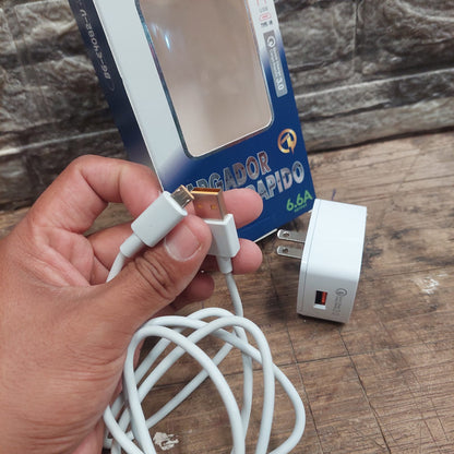 Cargador carga rapida micro V8 6.6A Cod:3179 COD:01